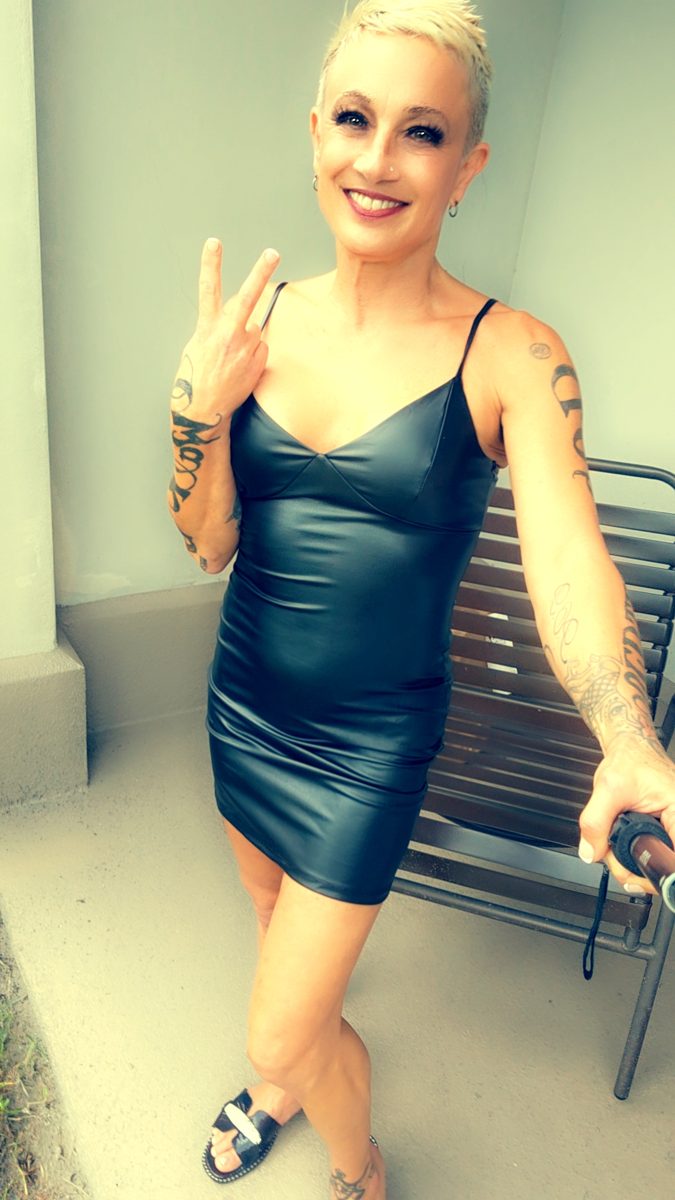 Madame D in leather